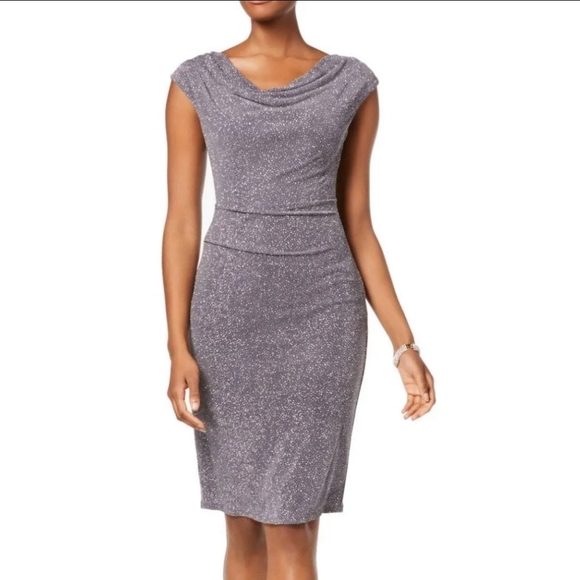 NWT Jessica Howard Gray Sparkle Cocktail Dress Size 8 - Picture 1 of 9